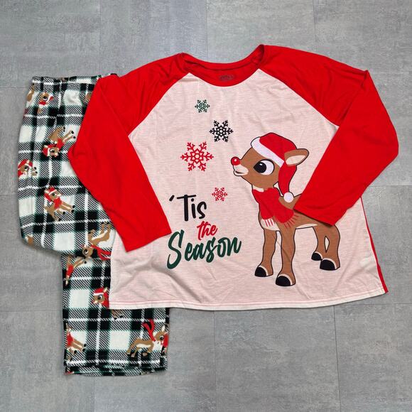 Rudolf Matching Family & Dog PJ Set Red Nose Reindeer Christmas Med, 2X Pajamas - Picture 5 of 14